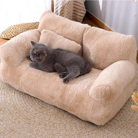 Pet Couch Bed Fluffy Sofa for Medium Small Dogs Cats Coffee