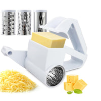 3-in-1 Rotary Cheese Grater Manual Handheld Cheese Cutter for Hard Cheese Chocolate