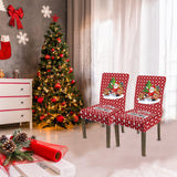 2Pcs Christmas Cahir Cover Stretch Dining Room Chair Protector Cover Style 5