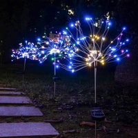 2Pcs Solar Powered Garden Light DIY Decorative LED Lights Home Yard Pathway Decor Multicolour