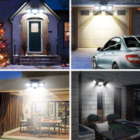 Solar Outdoor Lights 3--Head Motion Sensor Solar Light Wall Lamp for Front Door Backyard Porch