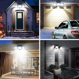 Solar Outdoor Lights 3--Head Motion Sensor Solar Light Wall Lamp for Front Door Backyard Porch