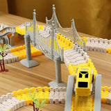 Kids Construction Race DIY Tracks Toys  Electric Car Toys Road Race Playset