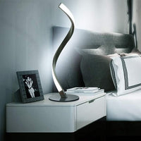 Modern Spiral Bedside Lamp Touch Control LED Table Lamp Nightstand Lamps for Home Office Cool White Lighting