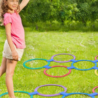 38cm Hopscotch Ring Game Set with 10 Pcs Connectors Kids Agility Training Toys Outdoor Indoor Game