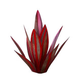 Metal Art Agave Decorative Sculpture 9-Leaf Artificial Plant Decorations Garden  Ornament Red