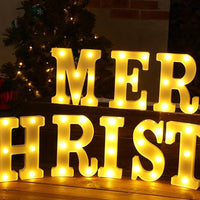 14Pcs Separate Letters Christmas Lights MERRY CHRISTMAS Letter Lights Christmas Party Home Decorations