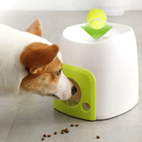 Pet Dog Double Hole Food Reward Machine Automatic Dog Toy Tennis Ball Launcher