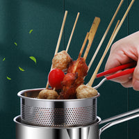 Stainless Steel Deep Fryer Pot with Strainer Basket and Tong Kitchen Cooking Pot