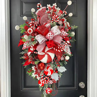 Christmas Wreath Garland Candy Ornament Xmas Door Wall Home Decor