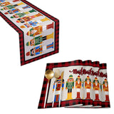 5Pcs Set Nutcrackers Merry Christmas Placemats Table Runner Set Xmas Party Decor Style 3