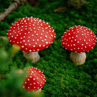 3Pcs Glow in The Dark Miniatures Mushroom Statue Luminous Mushroom Decor Fairy Garden Decor