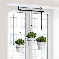 Detachable Triflora Hanging Planter for Window Garden Indoor Outdoor Black