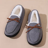 Winter Warm Sherpa Moccasin Slippers Comfy Ladies Women Casual Shoes Grey