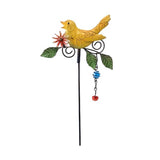 Metal Decorative Birds Stakes Patio Ornaments Garden Yard Lawn Art Decor Yellow