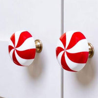 10Pcs Christmas Knob Button Cover Xmas Orbicular Candy Cabinet Knob Covers for Cabinet Living Room Bedroom