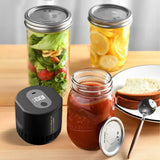 Electric Mason Vacuum Sealer Kit Cordless Automatic Mason Jar Vacuum Sealer Food Storage Black