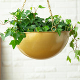 2Pcs Set Hanging Planters Hanging Baskets Plants Flowers Pots Garden Home Decorations Gold