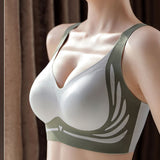 Wireless Push-Up Bra Lifting Anti-Sagging Seamless Bra Green