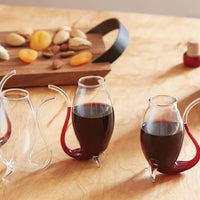 2Pcs 300ml Filter Red Wine Glass Hand Blown Clear Juice Cup for Whiskey Port Wine Cocktail