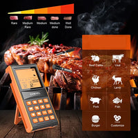 Bluetooth Smart Meat Thermometer with 2 Probe Wireless Food Thermometer for BBQ Oven Grill Cooking