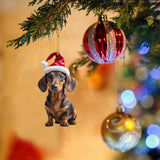 7Pcs Dachshund Dog Christmas Ornaments Xmas Tree Decor