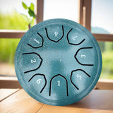 8-Note Rain Drum Steel Tongue Drum Rain Chime for Outside Garden Green