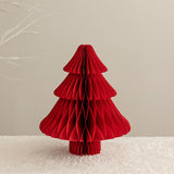 Tabletop Artificial Christmas Tree Magnetic Paper Honeycomb Christmas Tree Christmas Party Home Decoration Wine Red