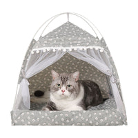 Portable Cat Tents Cat House Foldable Pet Nest for Small Cat Dog Gray