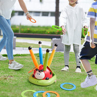 3-in-1 Musical Jump Toy Toss Ring Game Toy Rocket Launcher for Kids