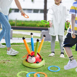 3-in-1 Musical Jump Toy Toss Ring Game Toy Rocket Launcher for Kids