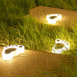 Pair of Bear Paw Decorative Solar Outdoor Lights Wall Lights for Garden Lawn Yard Warm