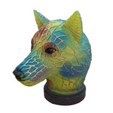 Animal Table Lamp Stained Painting Glass-Like Night Light Resin Home Bedroom Decoration Wolf Style