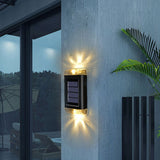 4Pcs Solar Powered Wall Lights Water-Resistant Garden Door Fence Decorative Lights - Warm