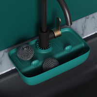 Faucet Splash Guard Sink Faucet Absorbing Mat Faucet Countertop Protector Pad for Kitchen Bathroom Dark Green