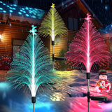 3Pcs Solar Fiber Optic Lights Christmas Trees Lights Outdoor Decorations for Yard Style 1