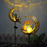 Solar Garden Fairy Statue Light Outdoor Stake Decorative Light for Patio Lawn Yard