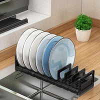 Adjustable Aluminum Dish Drainer Drawer Plate Drying Rack Organizer Kitchen Accessory