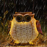 Owl Hanging Solar Lanterns Lights Outdoor Hollowed-Out Light Decorative Lights Patio Yard Decor