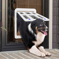 Pet Screen Door Small Dog Cat Door with Magnetic Flap White