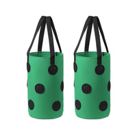 Set of 2Pcs 3 Gallon 12-Planting-Hole Grow Bag with Sturdy Hanging Handle Plant Grow Bag for Strawberry Vegetables Green