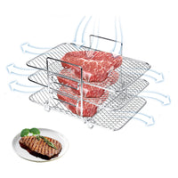 3-Tier Air Fryer Rack Stainless Steel Toast Rack Compatible with Ninja DZ201 DZ401