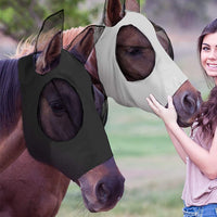 Horse Face Cover Horse Fly Mask Equine Mask Veil Black