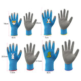 Pair of Kids Gardening Gloves Childrens Yard Work Gloves Latex Coated Garden Gloves Blue