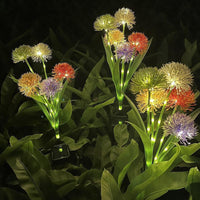 2Pcs 5-Head Solar Dandelion Light Outdoor Flower Garden Decorative Light Landscape Sidewalk Yard Decor