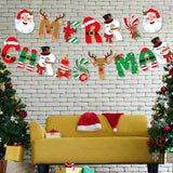 Christmas Party Decoration Merry Christmas Pull Flag Santa Claus Christmas Tree Cake Topper Xmas Party Supplies