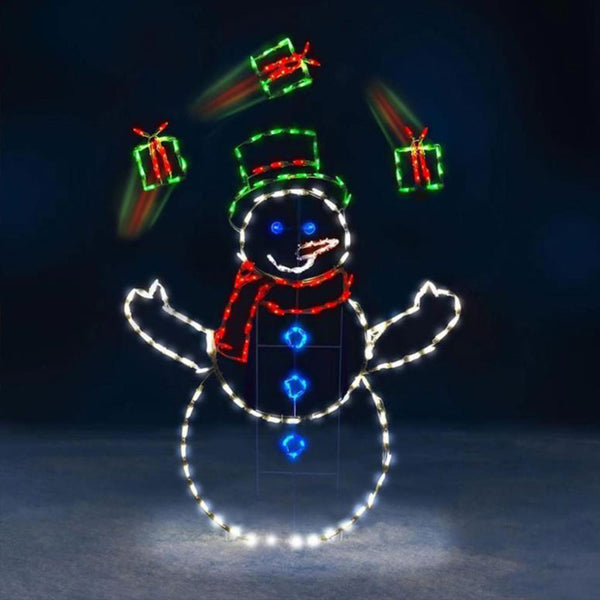 Colorful Christmas Light Sign Xmas Decorative Ornament with String Lights for Yard Home Garden Style 1