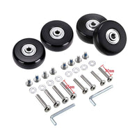 Set of 4Pcs Luggage Suitcase Replacement Wheels Axles Rubber Swivel Caster Wheels Bearings Repair Kits