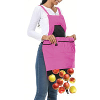 Gardening Apron with Pockets Harvest Weeding Garden Tools Purple