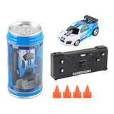 Mini Coke Can Speed Car RC Radio Remote Control Micro Racing Car Kids Toy Gift Blue